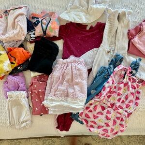 12 Month Baby Girl Clothing Bundle Lot 21 Pieces Dresses Rompers Tops